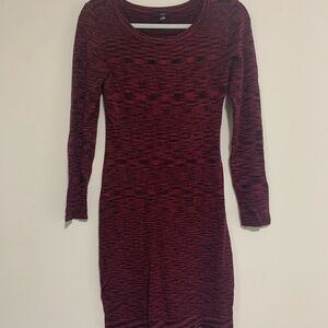 Tart red and black sweater dress